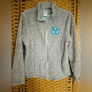 Disney Gray Fleece Jacket with Teal Embroidery